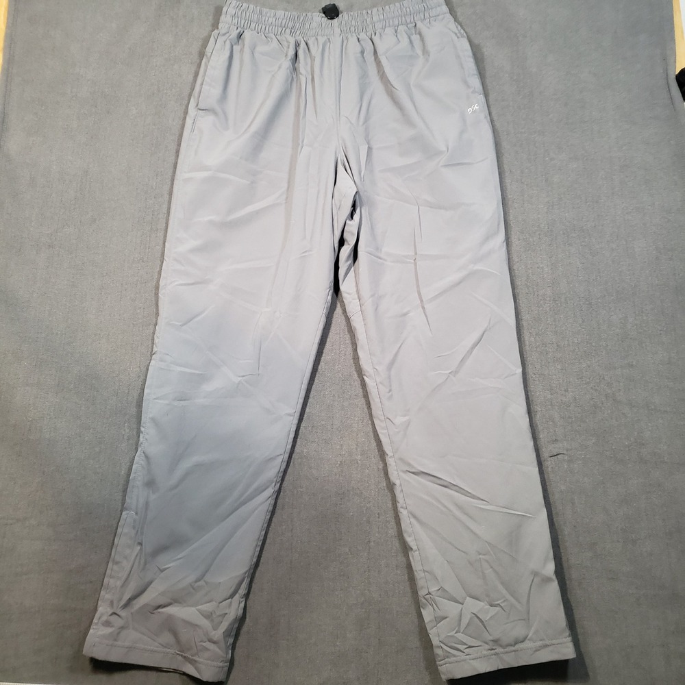 DSG Track Pants Mens Large Gray Mesh Lined Zipper Cuffs Athletic Activewear